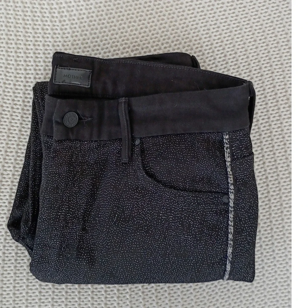 MOTHER Looker High Waisted Skinny Jeans Diamond In The‎ Rough Side Stripe 30x30